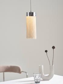 Kleine hanglamp Regency, Lampenkap: stof, Lichtbeige, Ø 10 x H 26 cm
