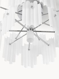 Plafón LED grande Alenia, Pantalla: vidrio acrílico, Estructura: metal cromado, Anclaje: metal cromado, Blanco, cromo, Ø 57 x Al 34 cm