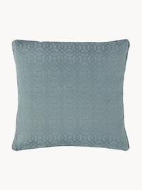 Housse de coussin 50x50 bleue Feliz, 60 % coton, 40 % polyester, Bleu, larg. 50 x long. 50 cm