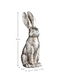 Handgefertigtes Deko-Objekt Bunny, Kunststoff, Silberfarben, 6 x 12 cm