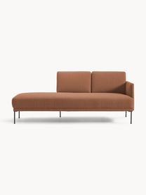 Chaise longue Fluente, Bekleding: 100% polyester. Met 35.00, Frame: massief grenenhout, Poten: gepoedercoat metaal Dit p, Geweven stof lichtbruin, B 202 x D 85 cm, rugleuning links