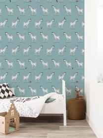 Tapete Zebra in Blau, Vlies, Blau, Bunt, B 97 x H 280 cm