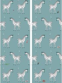 Tapete Zebra in Blau, Vlies, Blau, Bunt, B 97 x H 280 cm