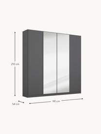 Falttürenschrank Wingview mit Panorama-Öffnung, Anthrazit, B 181 x H 210 cm