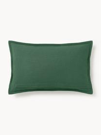 Housse de coussin en coton Vicky, 100% coton, Vert foncé, larg. 30 x long. 50 cm