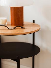 Dřevěný noční stolek Tu, Černá, světlé dřevo, Ø 40 cm, V 52 cm
