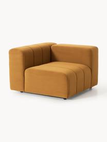 Samt-Eckmodul Lena, Bezug: Samt (100 % Polyester) De, Gestell: Buchenholz, Spanplatte, H, Samt Ocker, B 106 x T 106 cm, Eckteil links