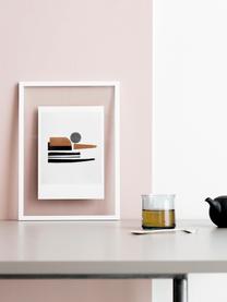 Fotolijstje Frame, Frame: gepoedercoat aluminium, Frame: wit. Ophanging: zwart. Front en achterkant: transparant, 23 x 31 cm
