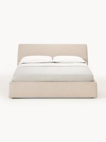 Łóżko tapicerowane z miejscem do przechowywania Cloud, Tapicerka: 100% poliester (tkanina s, Korpus: lite drewno sosnowe, drew, Beżowa tkanina, S 160 x D 200 cm