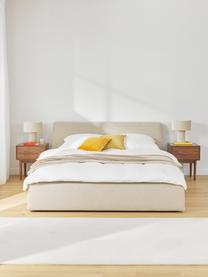 Gestoffeerd bed Cloud met opbergruimte, Bekleding: fijn gestructureerde gewe, Frame: massief grenenhout en hou, Geweven stof beige, B 160 x L 200 cm