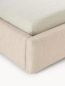 Cama tapizada con espacio de almacenamiento Cloud, Tapizado: tejido finamente texturiz, Estructura: madera de pino maciza y m, Tejido beige, An 160 x L 200 cm