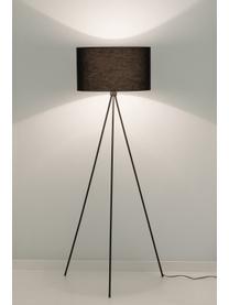 Tripod Stehlampe Cella mit Stoffschirm, Lampenschirm: Baumwollgemisch, Schwarz, H 158 cm