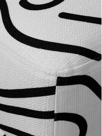 Canapé 3 places tissu noir et blanc Fluente, Tissu blanc