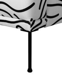 Gemustertes Sofa Fluente (3-Sitzer) mit Metall-Füssen, Bezug: 100% Polyester Der hochwe, Gestell: Massives Kiefernholz, Webstoff Weiss/Schwarz, B 196 x T 85 cm