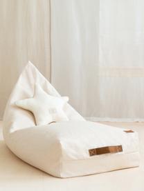 Fauteuil poire en coton Oasis, Blanc cassé, larg. 52 x long. 119 cm