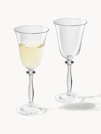 Copas de vino blanco Lacey, 4 uds., Vidrio, Transparente, Ø 7 x Al 25 cm, 200 ml