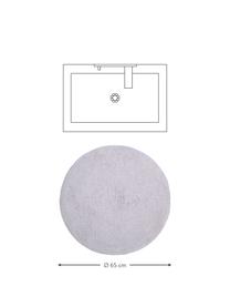 Tapis de bain rond coton bio violet Ingela, 100 % coton, certifié BCI, Violet, Ø 65 cm
