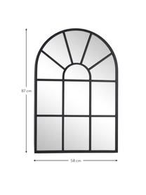 Wandspiegel Reflix mit schwarzem Metallrahmen, Rahmen: Metall, beschichtet, Spiegelfläche: Spiegelglas, Schwarz, B 58 x H 87 cm