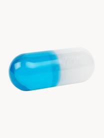 Dekorace Pill, Polyakrylát, leštěný, Bílá, tyrkysová, Š 24 cm, V 9 cm