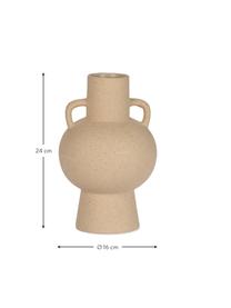Vase design grès cérame Barbara, Grès cérame, Beige, Ø 16 x haut. 24 cm