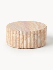 Aufbewahrungsdose Rita mit Deckel, Sandstein, Beigetöne, mit Sand-Finish, Ø 12 x H 5 cm