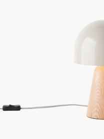 Petite lampe à poser Nalam, Beige clair, bois clair, larg. 20 x haut. 31 cm