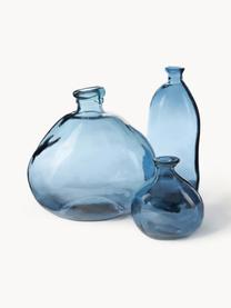 Sklenená váza Dina, Recyklované sklo s certifikátom GRS, Modrá, Ø 33 x V 33 cm