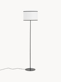 Stehlampe Claudette mit Leinenschirm, Lampenschirm: Leinen, strukturiert, Lampenfuß: Metall, pulverbeschichtet, Weiß, Schwarz, H 165 cm