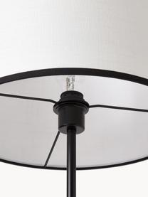 Stehlampe Claudette mit Leinenschirm, Lampenschirm: Leinen, strukturiert, Weiss, Schwarz, H 165 cm