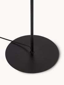 Lámpara de pie de lino Claudette, Pantalla: lino estructurado, Cable: cubierto en tela, Blanco, negro, Al 165 cm
