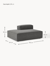 Diván modular Lennon, Tapizado: 100% poliéster Alta resis, Estructura: madera contrachapada de p, Patas: plástico Este producto es, Tejido gris antracita, An 150 x F 123 cm, respaldo derecho