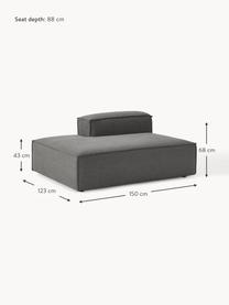 Diván modular Lennon, Tapizado: 100% poliéster Alta resis, Estructura: madera contrachapada de p, Patas: plástico Este producto es, Tejido gris antracita, An 150 x F 123 cm, respaldo derecho