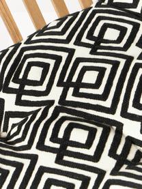 Coussin d'assise en coton avec décoration graphique Sevil, Blanc cassé, noir, larg. 40 x long. 40 cm