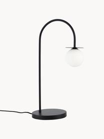 Lampada da tavolo Milo, Paralume: vetro, Struttura: metallo rivestito, Nero, Larg. 20 x Alt. 55 cm