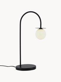 Lampada da tavolo Milo, Paralume: vetro, Struttura: metallo rivestito, Nero, Larg. 20 x Alt. 55 cm