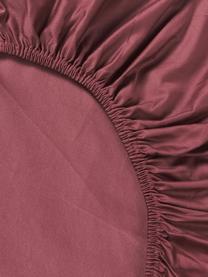 Drap-housse en satin de coton Premium, Lie de vin, larg. 90 x long. 200 cm, haut. 25 cm