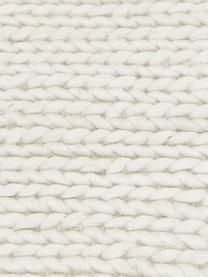 Handgewebter Wollteppich Uno in Creme mit geflochtener Struktur, Flor: 60% Wolle, 40% Polyester, Cremefarben, B 200 x L 300 cm (Größe L)
