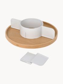 Organisateur de cuisine rotatif Bellwood, Bois clair, blanc, Ø 30 x haut. 8 cm