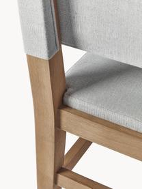 Houten stoel Liano met vulling, Frame: eikenhout, Bekleding: 54% polyester, 36% viscos, Geweven stof grijs, eikenhout, B 50 x H 80 cm