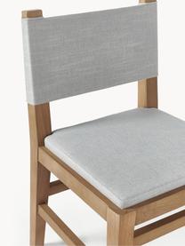 Tapicerowane krzesło z drewna Liano, Stelaż: drewno dębowe, Tapicerka: 54% poliester, 36% wiskoz, Szara tkanina, drewno dębowe, S 50 x W 80 cm