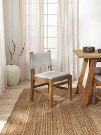 Houten stoel Liano met vulling, Frame: eikenhout, Bekleding: 54% polyester, 36% viscos, Geweven stof grijs, eikenhout, B 50 x H 80 cm