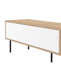 TV konzolový stolík v škandinávskom štýle Ampère, Dubové drevo, biela, čierna