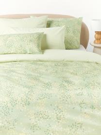 Funda de almohada de percal de algodón Kiki, Verde claro, verde, amarillo, An 45 x L 110 cm