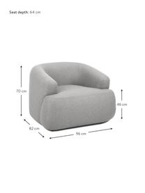 Fauteuil Sofia, Bekleding: 100% polypropyleen. Met 2, Frame: massief grenenhout, spaan, Poten: kunststof, Geweven stof grijs, B 96 x D 82 cm