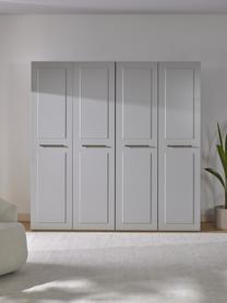 Modularer Drehtürenschrank Charlotte, 200 cm Breite, mehrere Varianten, Korpus: Spanplatte, melaminbeschi, Griffe: Messing Dieses Produkt wi, Grau, Basic Interior, B 200 x H 200 cm