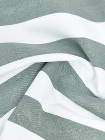 Gestreepte kussenhoes Timon in saliegroen/wit, 100% katoen, Groen, wit, B 40 x L 40 cm