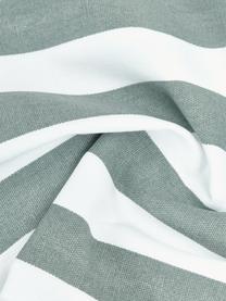 Gestreifte Kissenhülle Timon, 100% Baumwolle, Salbeigrün, Weiß, B 40 x L 40 cm