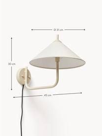 Aplique grande Vica, Pantalla: tejido de lino (100% poli, Off White, beige, Ø 31 x F 45 cm