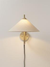 Aplique grande Vica, Pantalla: tejido de lino (100% poli, Off White, beige, Ø 31 x F 45 cm