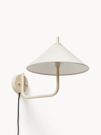 Grote wandlamp Vica, Lampenkap: linnen (100% polyester), Gebroken wit, beige, Ø 31 x D 45 cm